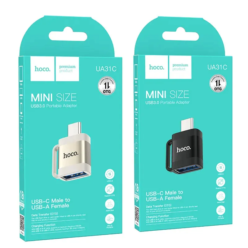 Bộ Chuyển Đổi Hoco UA31D USB male to Type-C female USB2.0 adapter