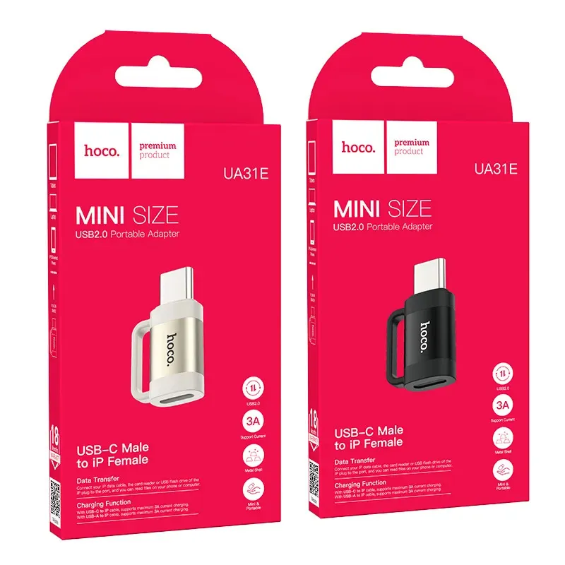 Bộ Chuyển Đổi Hoco UA31F iP male/Type-C male to USB female OTG 2-in-1 adapter