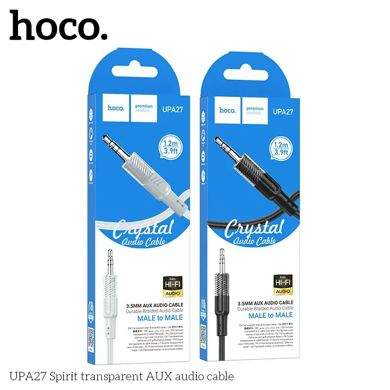 Cáp Chuyển Đổi Âm Thanh Hoco UPA27 Spirit transparent AUX