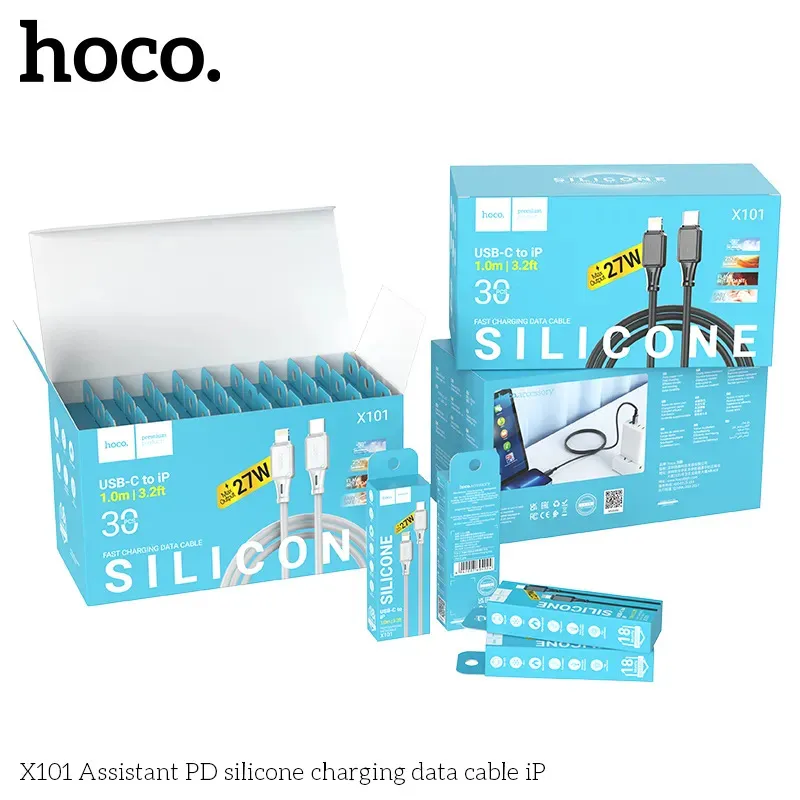 Cáp Sạc iP Hoco X101 Silicon Assistant PD
