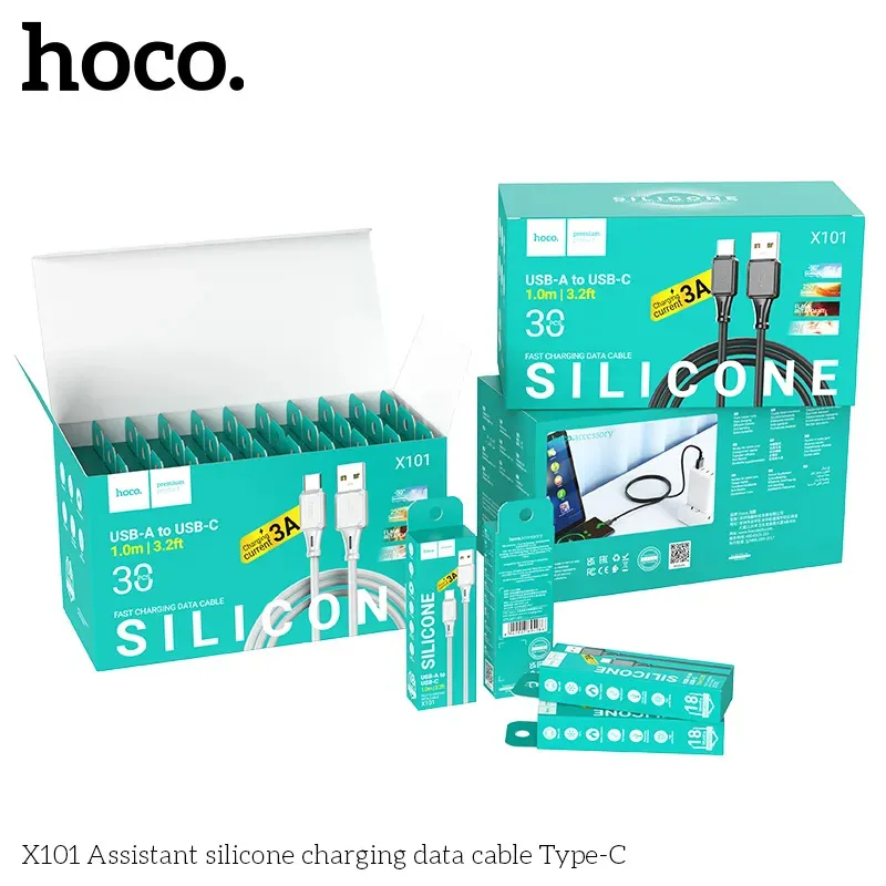 Cáp Sạc Type-C Hoco X101 Silicon Assistant