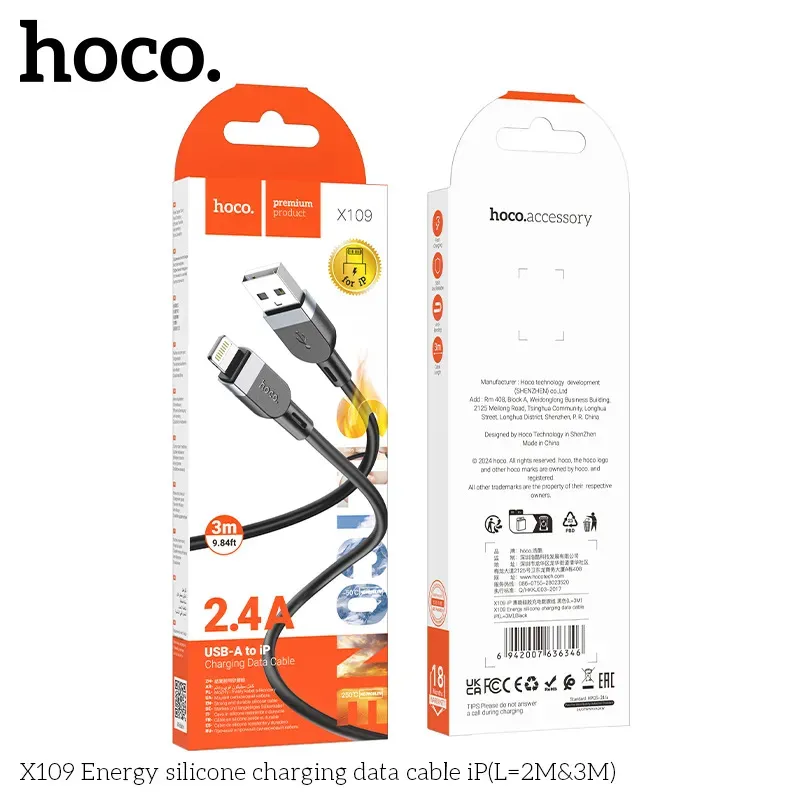 Cáp Sạc iP Hoco X109 Silicon Energy 3M