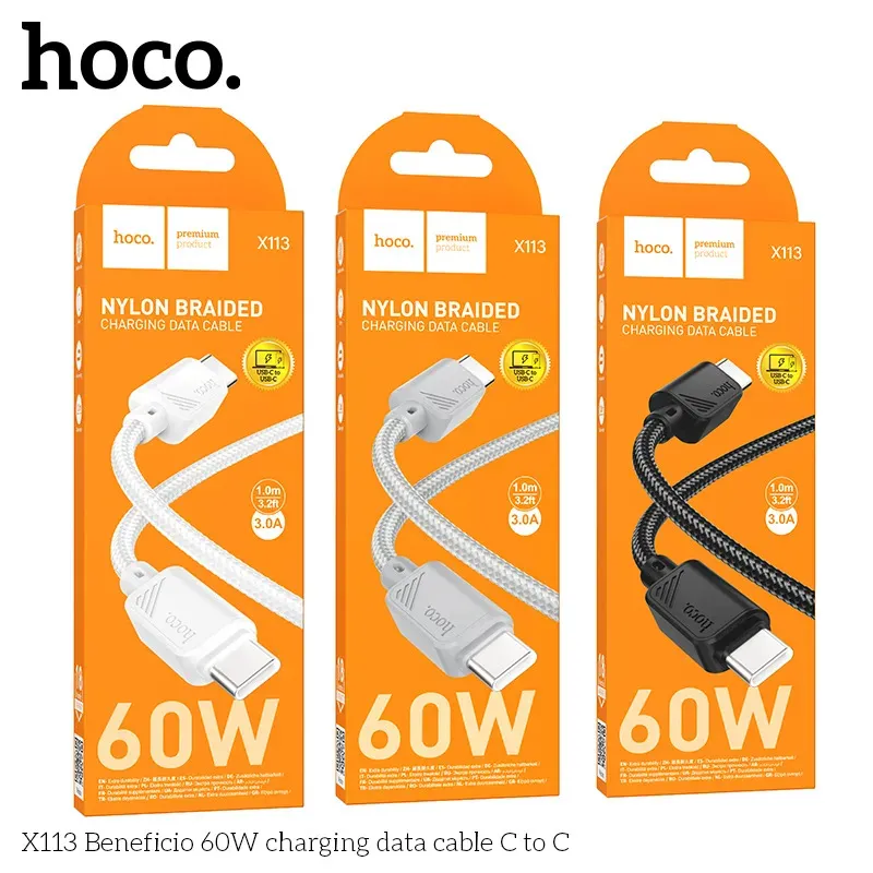 Cáp Sạc Type-C to Type-C Hoco X113 Beneficio 60W