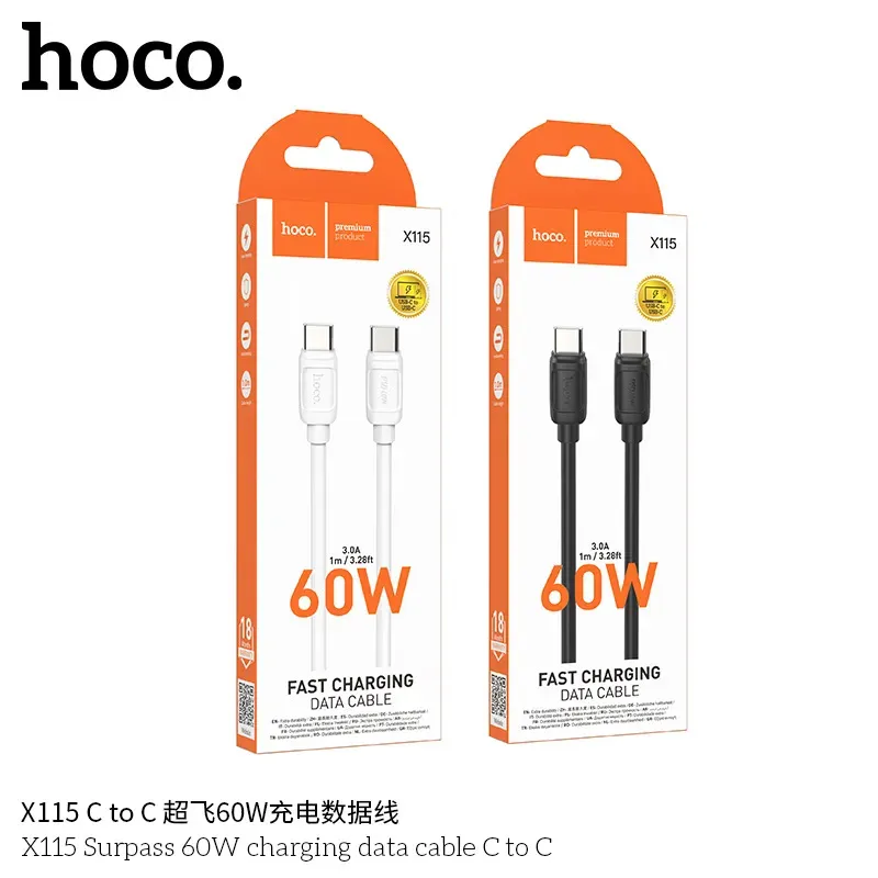 Cáp Sạc Type-C to Type-C Hoco X115 Surpass 60W