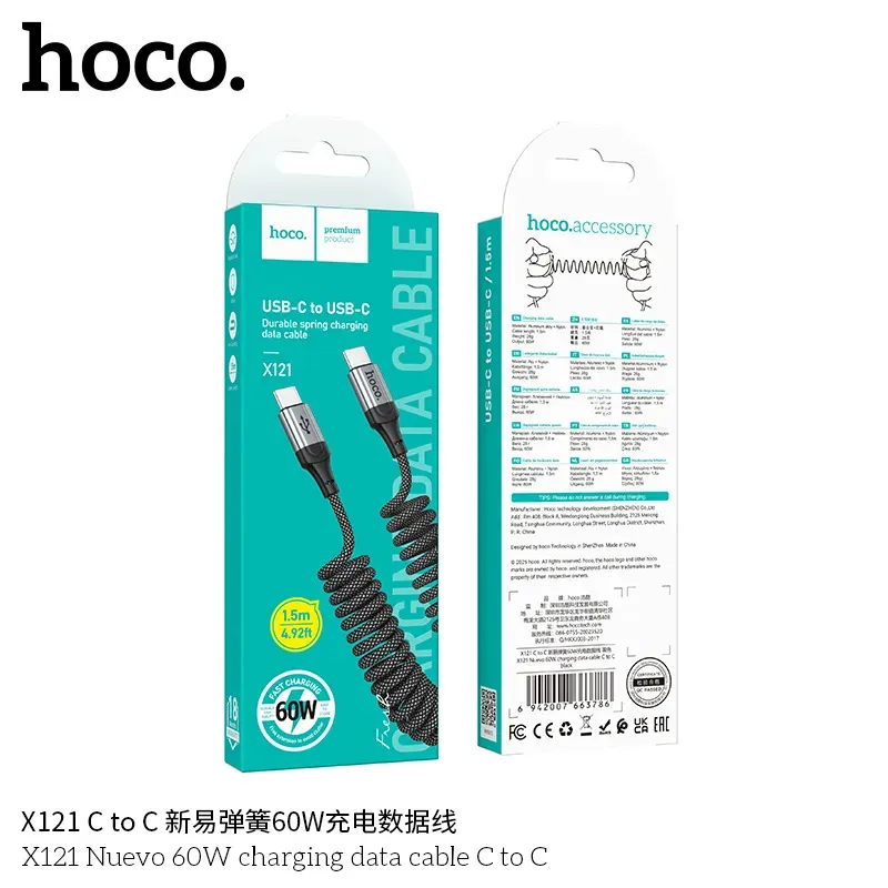 Cáp Sạc Type-C to Type-C Hoco X121 Nuevo 60W