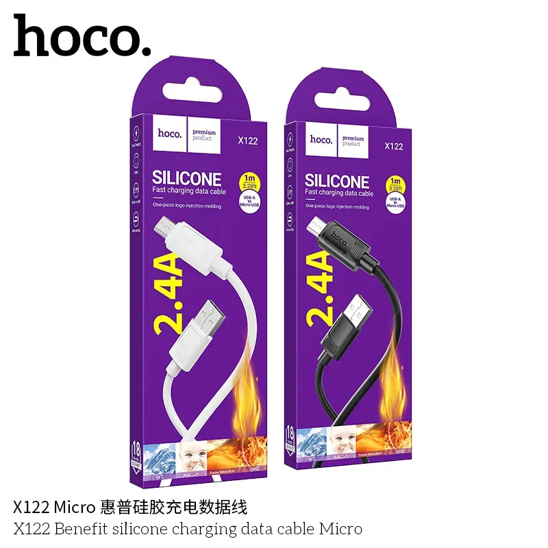 Cáp Sạc Micro Hoco X122 Silicon Benefit packaged
