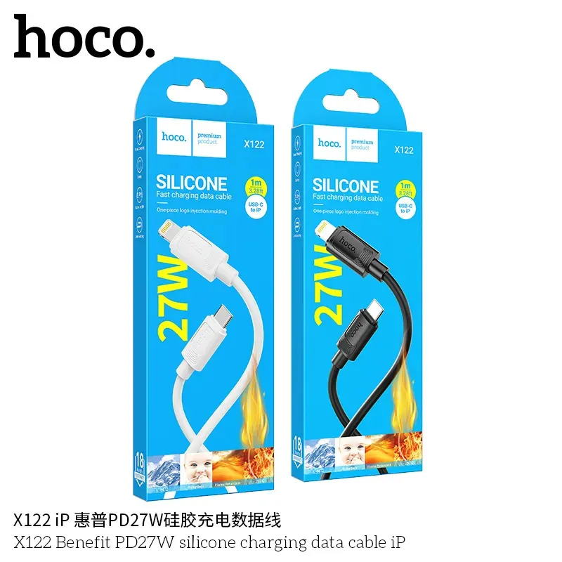 Cáp Sạc iP Hoco X122 Silicon Benefit PD27W packaged