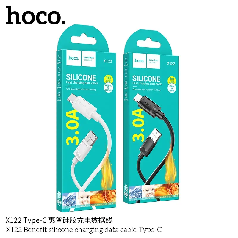 Cáp Sạc Type-C Hoco X122 Silicon Benefit unpackaged