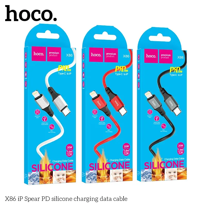 Cáp Sạc iP Hoco X86 Silicon Spear PD