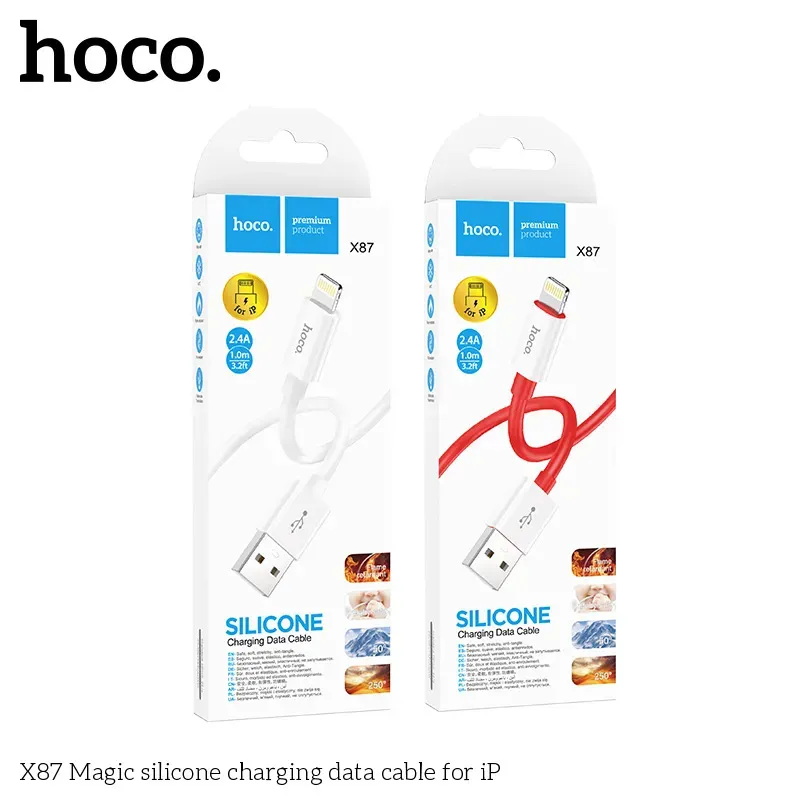 Cáp Sạc iP Hoco X87 Silicon Magic