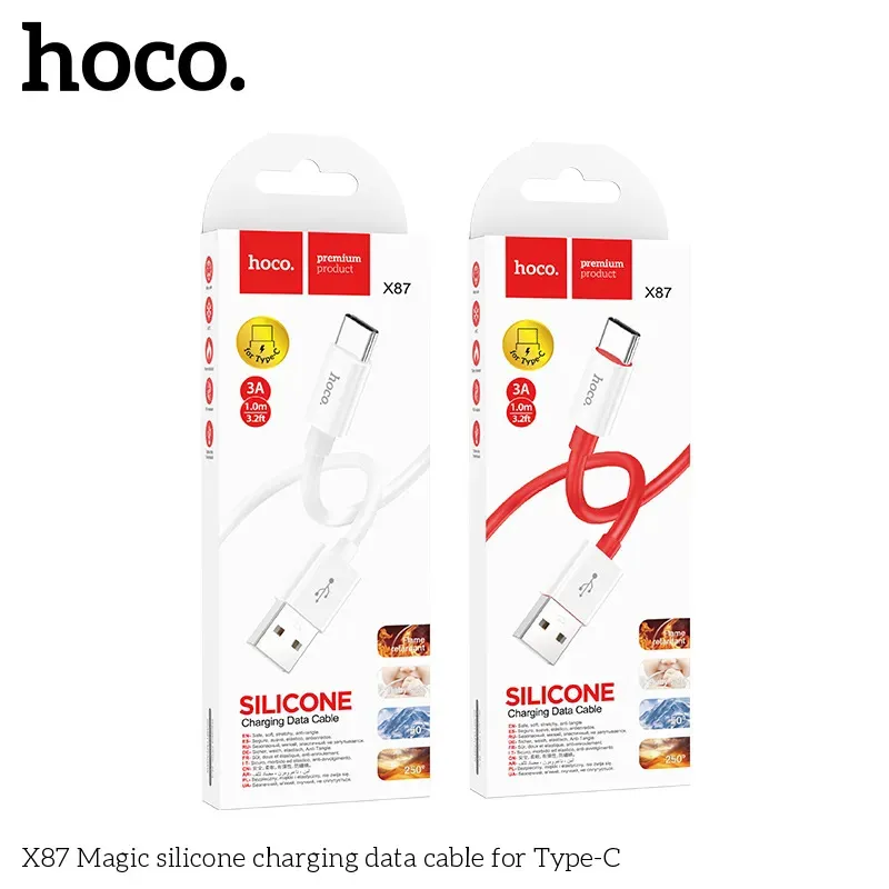 Cáp Sạc Type-C Hoco X87 Silicon Magic