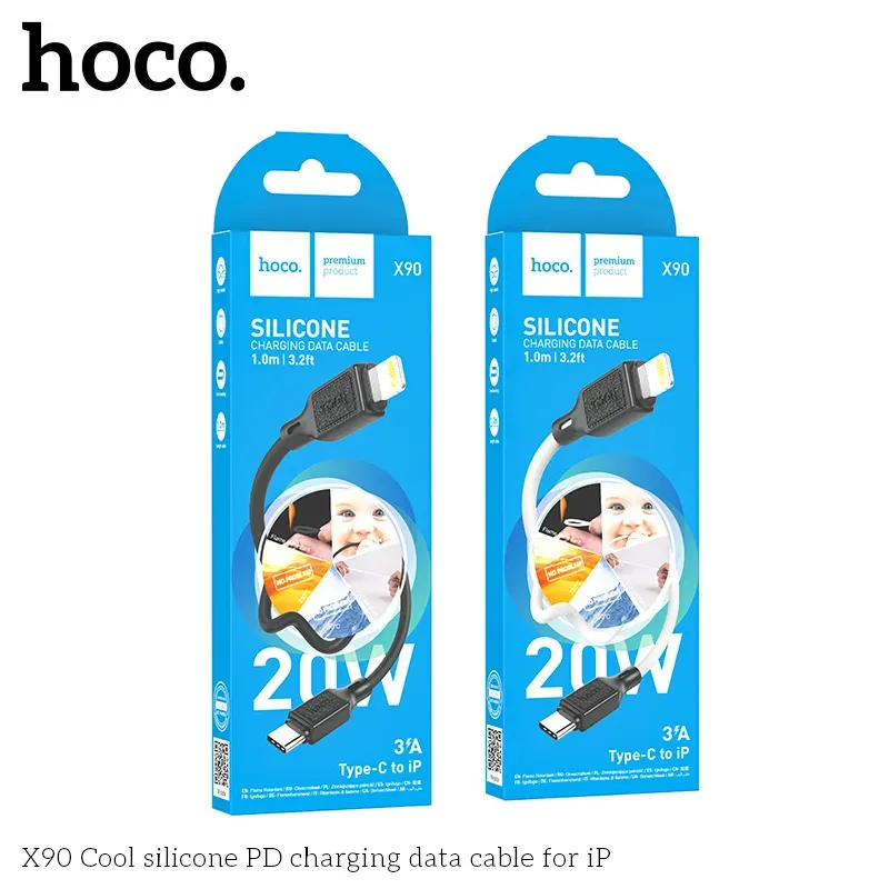 Cáp Sạc iP Hoco X90 Silicon Cool PD