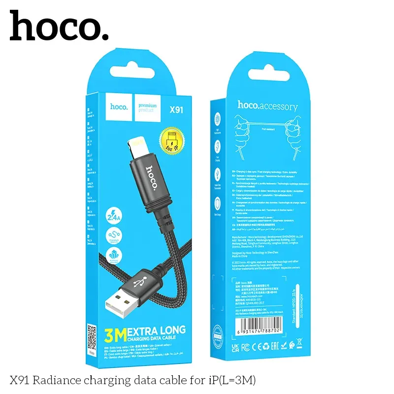 Cáp Sạc iP Hoco X91 Radiance L=3M