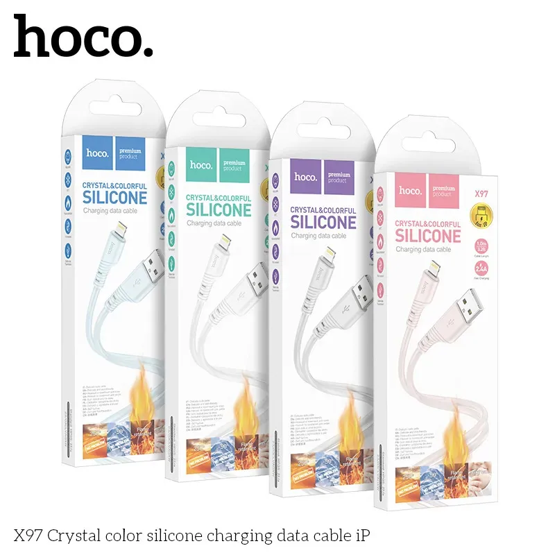 Cáp Sạc iP Hoco X97 Silicon Crystal Color