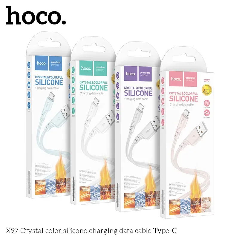 Cáp Sạc Type-C Hoco X97 Silicon Crystal Color