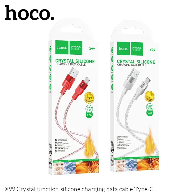 Cáp Sạc Type-C Hoco X99 Silicon Crystal Junction
