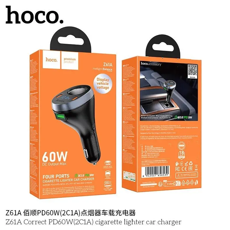 Tẩu Sạc Ô tô Hoco Z61A Correct PD60W