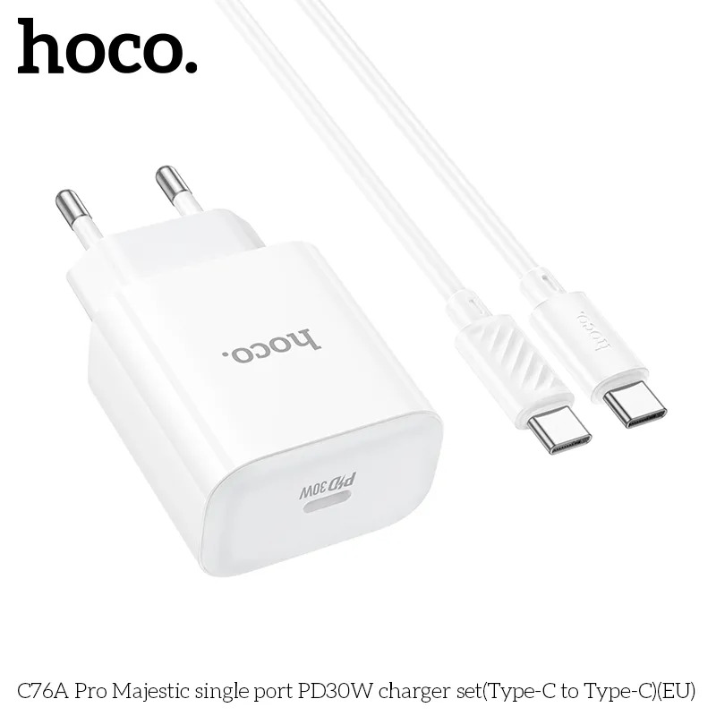 bộ sạc kèm dây type c to type c hoco c76a pro pd30w giá sỉ