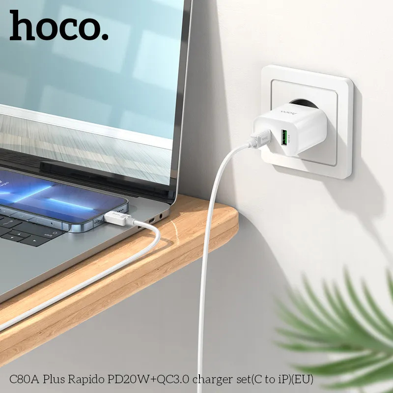 bộ sạc nhanh hoco c80a plus chính hãng cho đại lý
