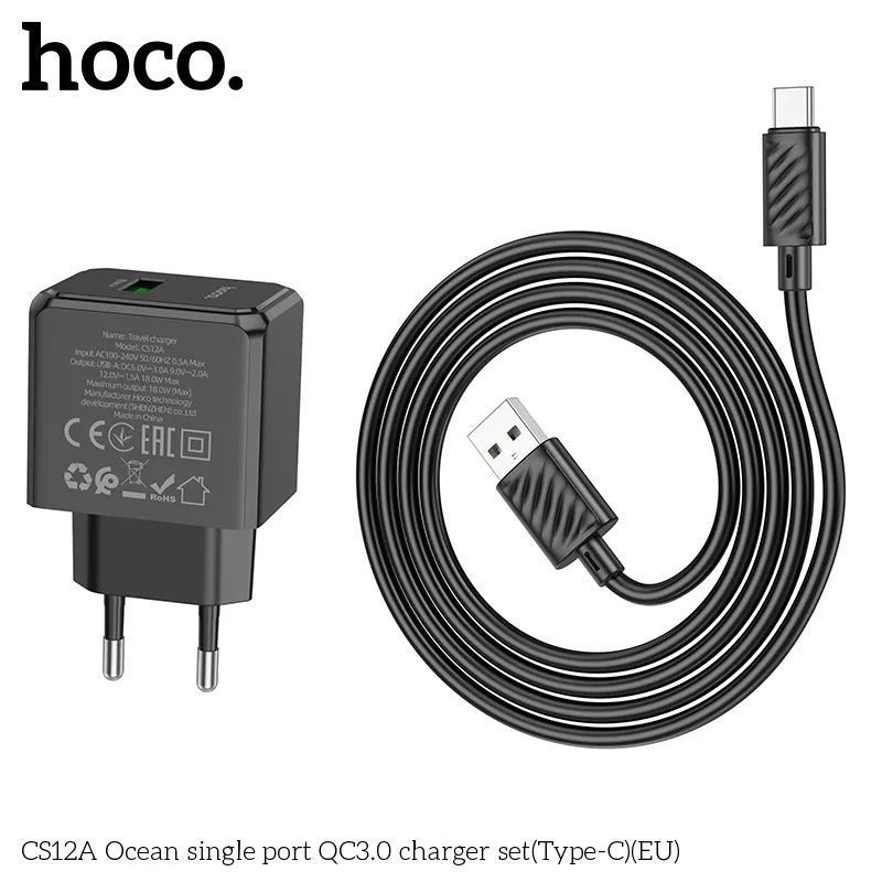 sạc nhanh bộ sạc type-c hoco