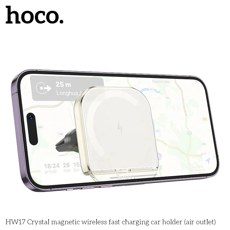 giá đỡ ô tô sạc không dây hoco hw17
