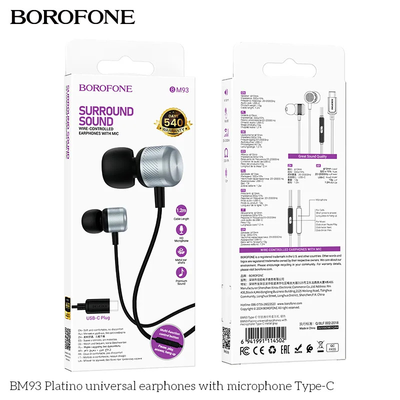 Tai Nghe Có Dây Type-C Hoco M93 Joy Wire-Controlled Digital giá sỉ