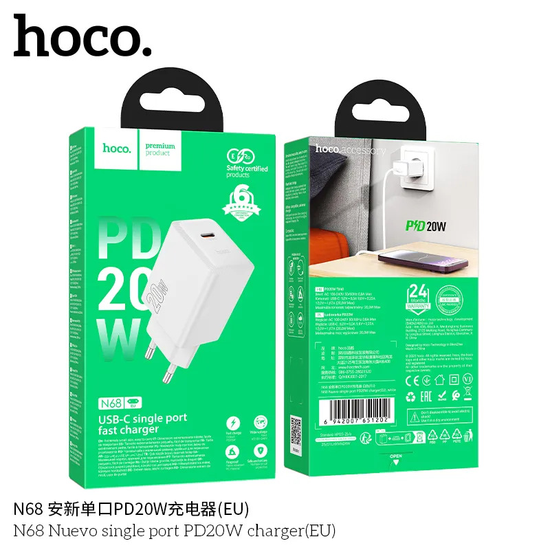 bỏ sỉ củ sạc hoco n68 chính hãng