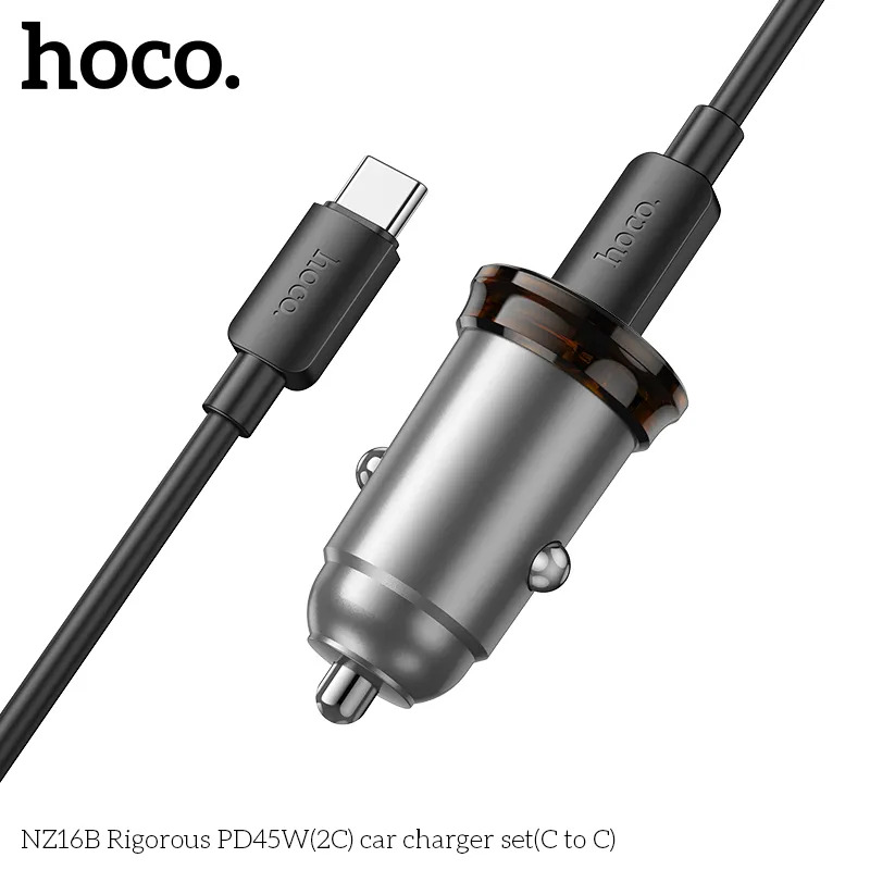 tẩu sạc Hoco NZ16B kèm cáp C to C cho shop