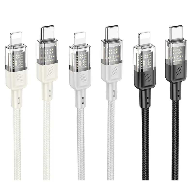 cáp sạc hoco u129 spirit trong suốt giá sỉ