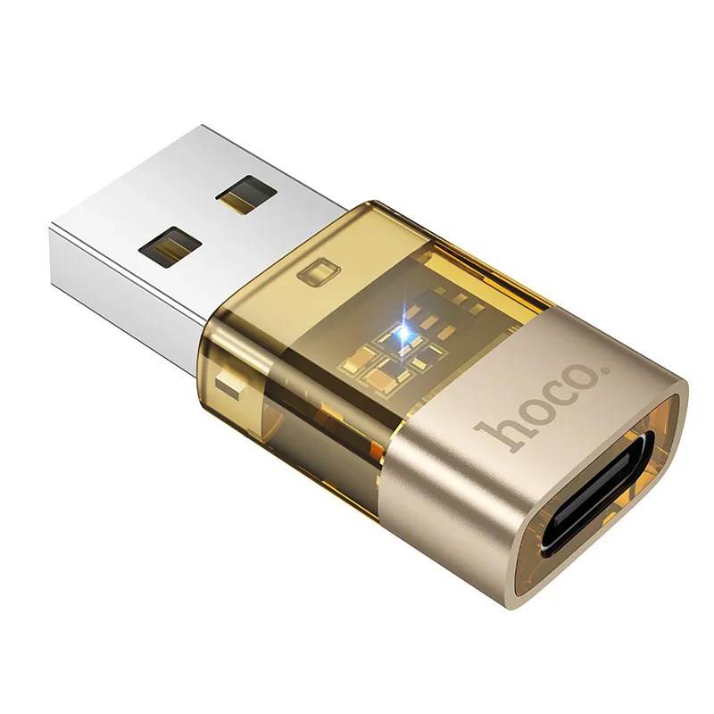 adapter chuyển đổi USB sang type c led trong suốt