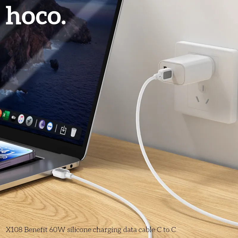 cáp sạc type-c silicon hoco x108 cho đại lý