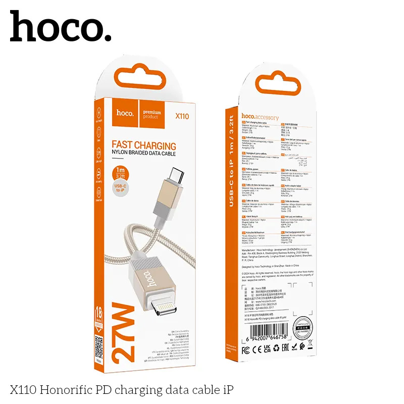 bảo hành cáp hoco x110 pd 1 đổi 1
