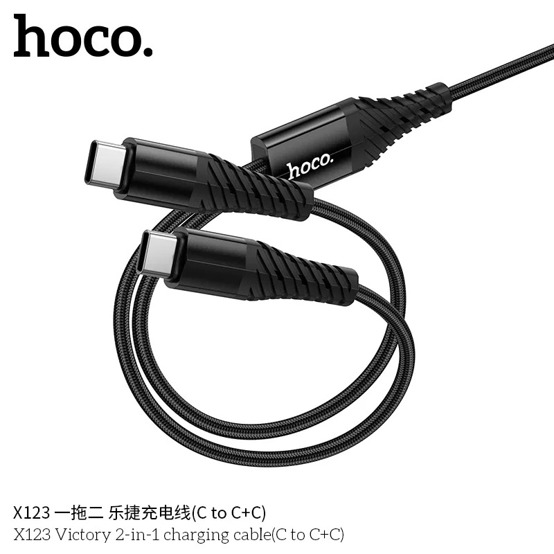 cáp sạc 2in1 hoco x123 giá sỉ cho đại lý
