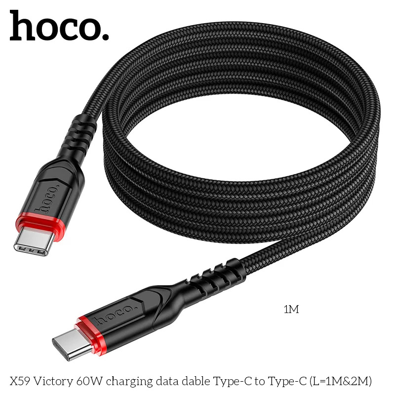 cáp sạc nhanh hoco x59 type-c to type-c 3m