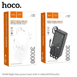 Pin Dự Phòng Hoco J146B Night Tide kèm 4 cáp 30000mAh