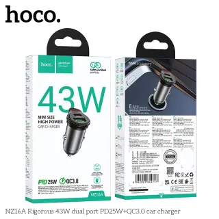 Tẩu Sạc Ô tô Hoco NZ16A Rigorous 43W PD25W+QC3.0