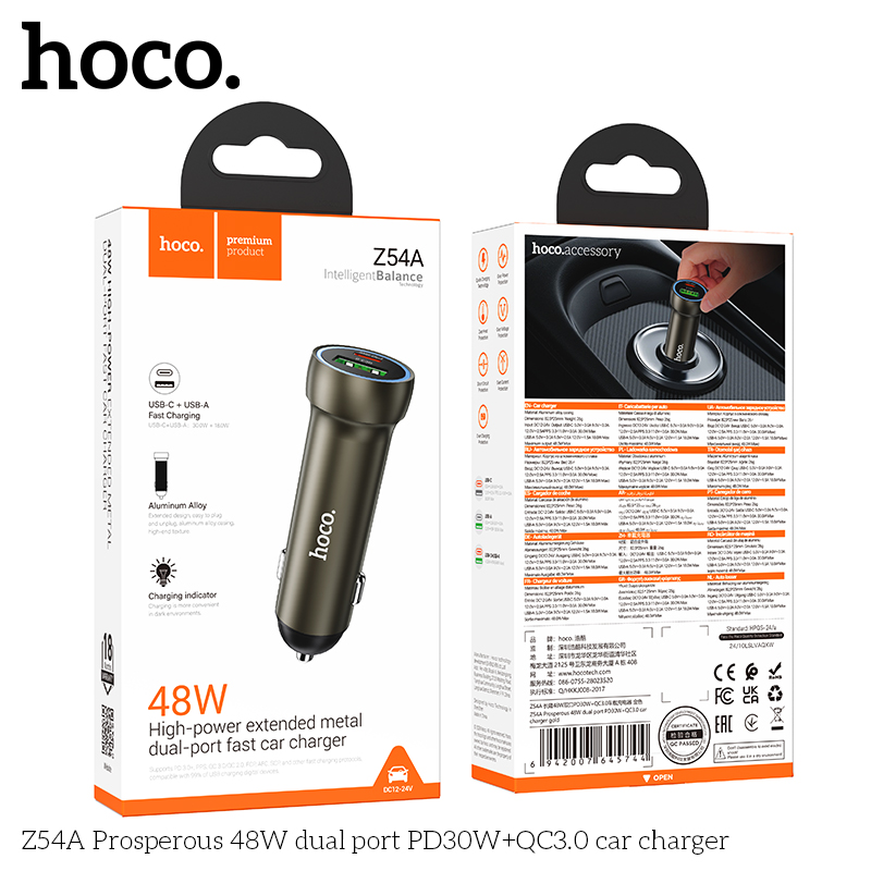 Tẩu Sạc Ô Tô Hoco Z54A 48w giá sỉ