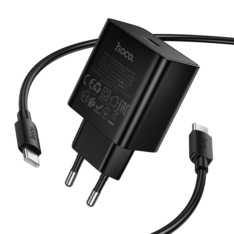 bán sỉ Bộ Sạc Kèm Dây C to C Hoco N77 PD45W (EU)