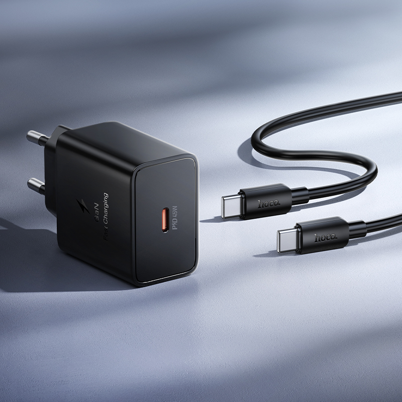 Bộ Sạc Kèm Dây C to C Hoco N77 PD45W (EU) giá tốt