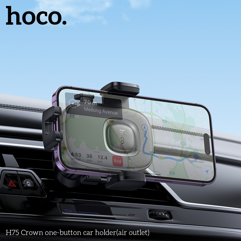 Giá Đỡ Ô Tô Hoco H75 Crown One-button (Air Outlet)