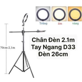 Combo Giá Đỡ Quay Video Chụp Ảnh Topshot D33 Kèm Gậy 2.1m và Đèn 26CM