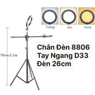 Combo Giá Đỡ Quay Video Chụp Ảnh Topshot D33 Kèm Gậy 8806 2.1m và Đèn 26CM