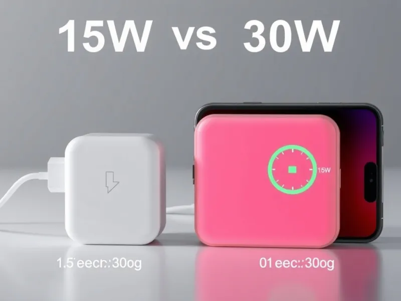 So sánh kích thước củ sạc 15W và 30W bên cạnh smartphone