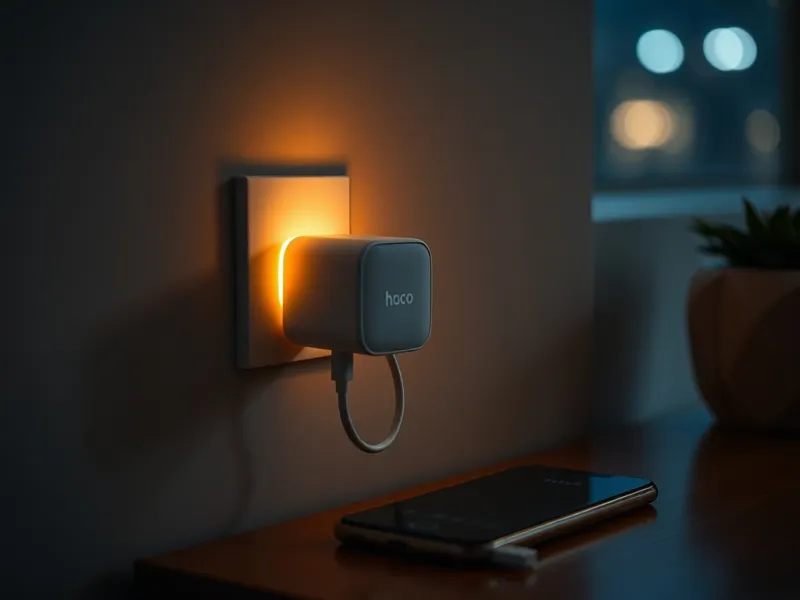 Adaper Hoco 20W PD phát sáng nhẹ khi sạc điện thoại trong phòng tối