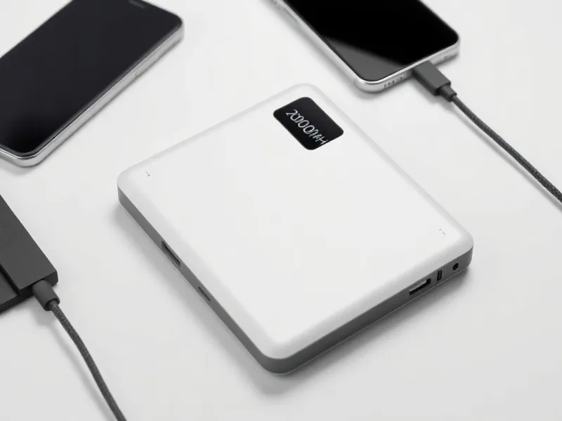 Pin sạc dự phòng Anker 20000 mAh kèm cáp Type-C trên bàn làm việc