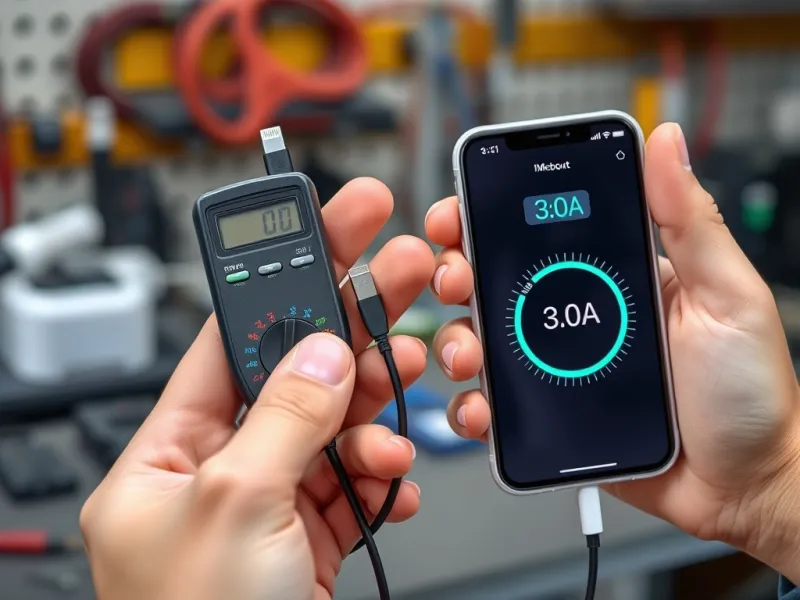 Kiểm tra dòng điện sạc nhanh PD 3A trên cáp Lightning MFi bằng USB tester