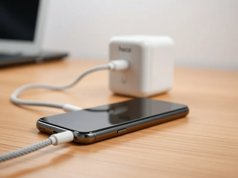 Cáp sạc Hoco lightning kết nối với iPhone đang sạc nhanh