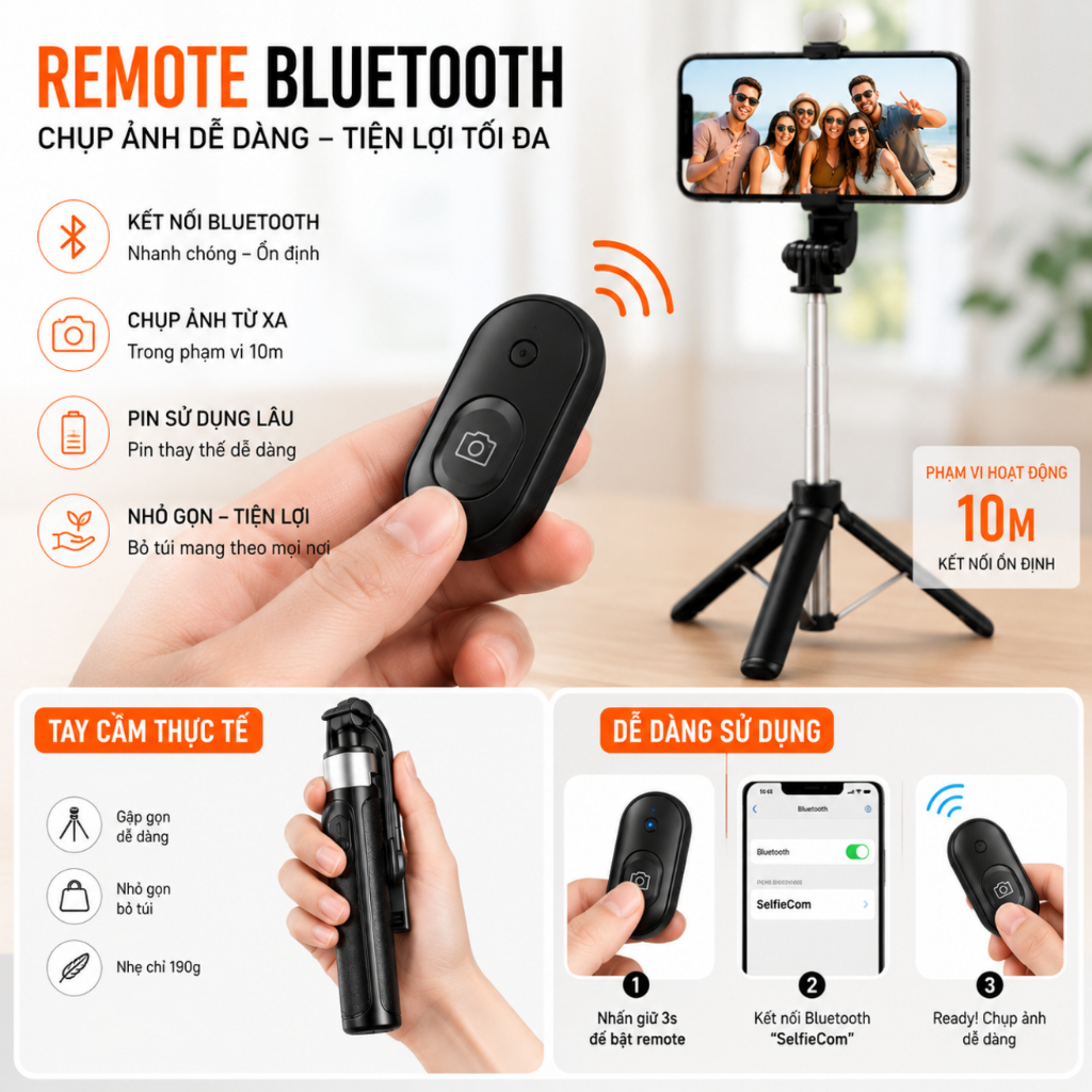 bán sỉ Gậy Chụp Ảnh Tự Sướng Bluetooth 3 Chân Đa Năng X2