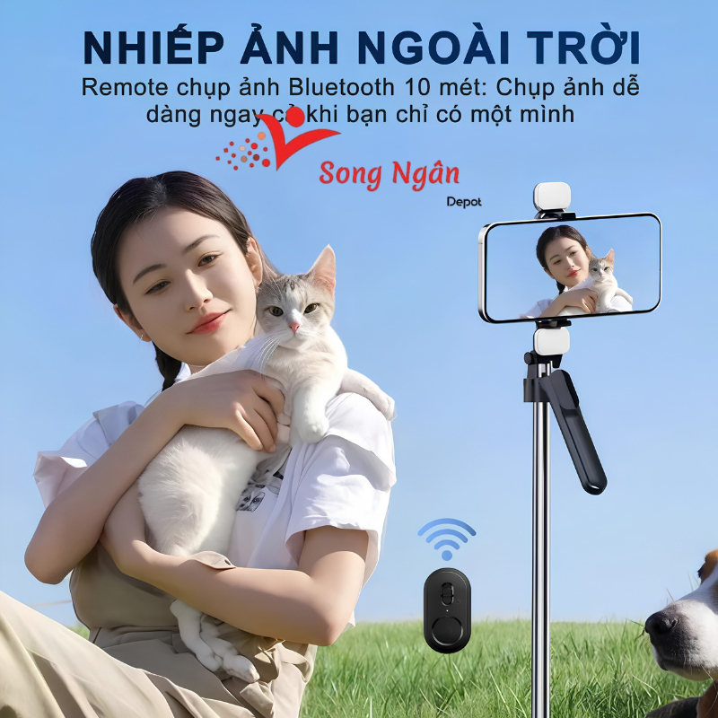 Gậy Chụp Ảnh Tự Sướng Bluetooth 3 Chân Đa Năng X5 Promax giá sỉ