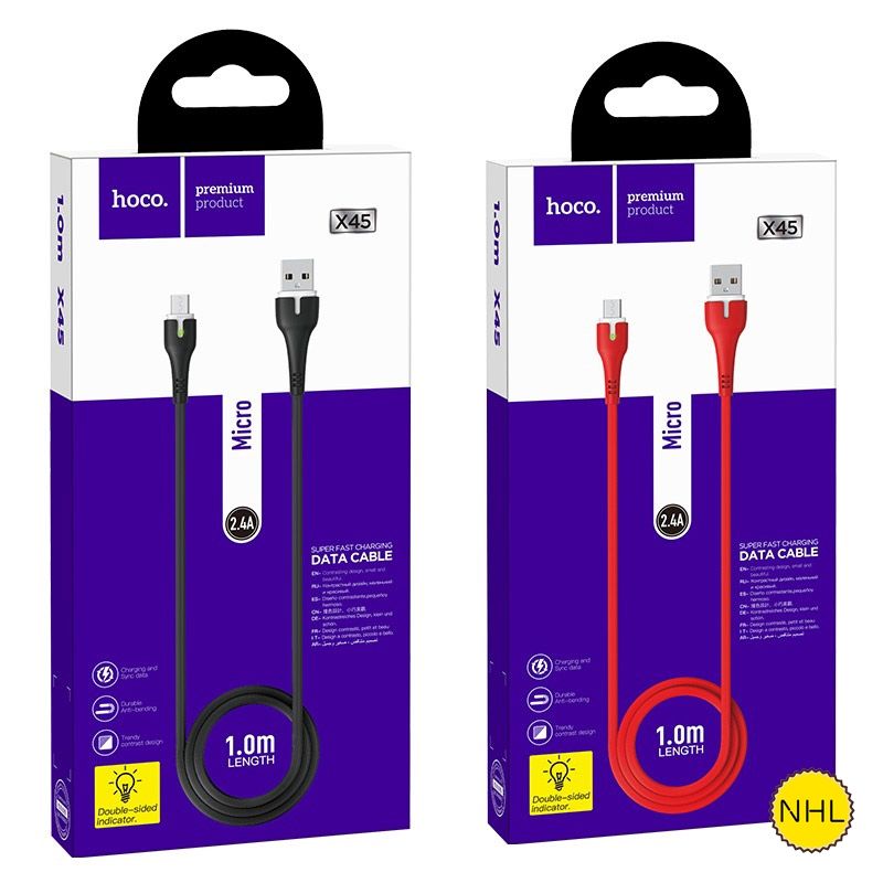 Dây Cáp Sạc Nhanh Micro Hoco X45